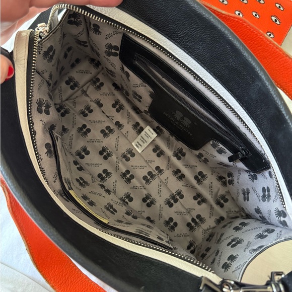 Min & Mon- Purse, Wallet, keychain, Stylish Black and Orange Women's Bag Set - Picture 3 of 11